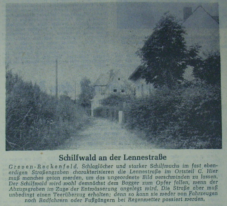 1958. Und immer wieder die Lennestra&szlig;e. 'Das' Sorgenkind unter den  Reckenfelder Stra&szlig;en